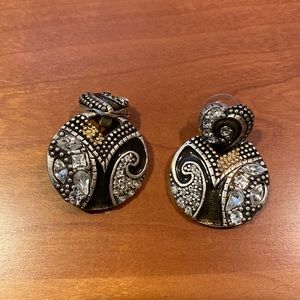 Bundle of 13 pairs of silver tone earrings